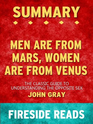 cover image of Summary of Men Are from Mars, Women Are From Venus